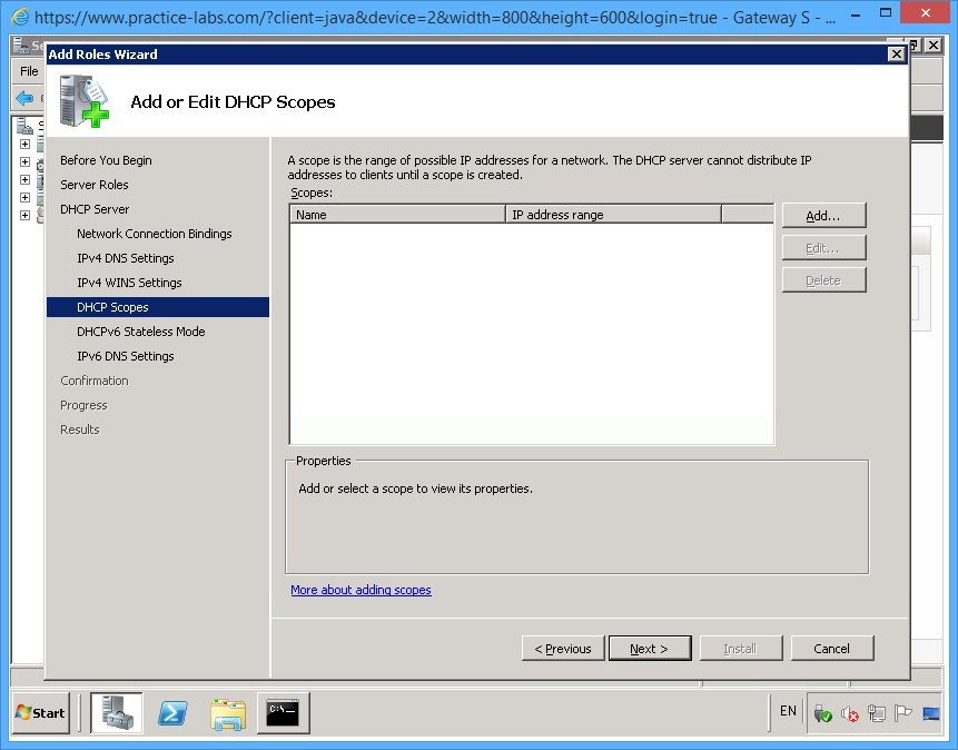 Practice Labs screenshot.